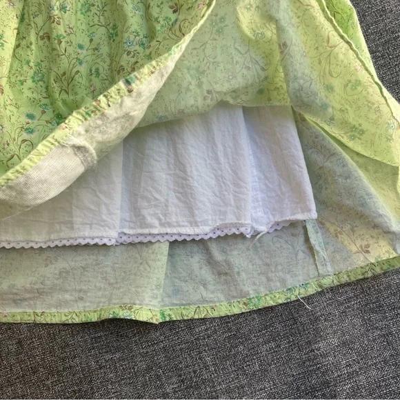 F487 La Coqueta Green Floral Carla Dress Hand Smocked Girls 6 6Y - Picture 8 of 13